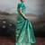 Rama green color silk blend fabric woven designer heavy ceremonial saree