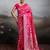 Rani pink color silk blend fabric woven designer heavy ceremonial saree