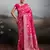 Rani pink silk blend fabric woven designer heavy ceremonial saree