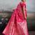 Rani pink color silk blend fabric woven designer heavy ceremonial saree