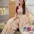 Cream color cotton silk fabric  wevon meenakari designer ethnic partywear saree