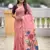 Pink cotton silk blend wevon meenakari ethnic partywear saree