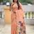 Peach color cotton silk fabric  wevon meenakari designer ethnic partywear saree