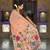 Peach color cotton silk fabric  wevon meenakari designer ethnic partywear saree