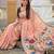 Peach color cotton silk fabric  wevon meenakari designer ethnic partywear saree