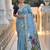 Sky blue color cotton silk fabric  wevon meenakari designer ethnic partywear saree