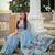Sky blue color cotton silk fabric  wevon meenakari designer ethnic partywear saree