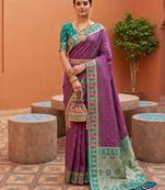 Onion soft silk fabric woven designer ethnic ceremonial saree