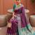 Onion color soft silk fabric  woven designer ethnic ceremonial saree