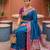 Blue color soft silk fabric  woven designer ethnic ceremonial saree