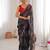 Black color georgette fabric bandhej print traditional saree