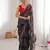 Black georgette fabric bandhej print traditional saree