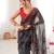 Black color georgette fabric bandhej print traditional saree