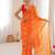 Orange color georgette fabric bandhej print traditional saree