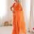 Orange color georgette fabric bandhej print traditional saree