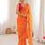 Orange color georgette fabric bandhej print traditional saree