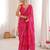 Pink color georgette fabric bandhej print traditional saree