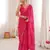 Pink georgette fabric bandhej print traditional saree
