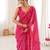 Pink color georgette fabric bandhej print traditional saree