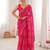 Pink color georgette fabric bandhej print traditional saree