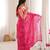 Pink color georgette fabric bandhej print traditional saree
