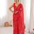 Red color georgette fabric bandhej print traditional saree