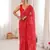 Red georgette fabric bandhej print traditional saree