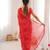 Red color georgette fabric bandhej print traditional saree