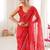 Red color georgette fabric bandhej print traditional saree