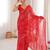 Red color georgette fabric bandhej print traditional saree