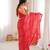 Red color georgette fabric bandhej print traditional saree