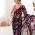 Black color beautiful floral print designer ethnic saree