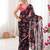 Black color beautiful floral print designer ethnic saree