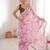 Pink color beautiful floral print designer ethnic saree