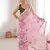 Pink beautiful floral print designer ethnic saree