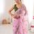 Pink color beautiful floral print designer ethnic saree