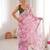 Pink color beautiful floral print designer ethnic saree