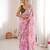 Pink color beautiful floral print designer ethnic saree