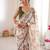 White color beautiful floral print designer ethnic saree