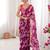 Wine color beautiful floral print designer ethnic saree