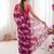 Wine color beautiful floral print designer ethnic saree