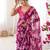 Wine color beautiful floral print designer ethnic saree