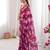 Wine color beautiful floral print designer ethnic saree