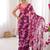 Wine color beautiful floral print designer ethnic saree
