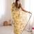 Yellow color beautiful floral print designer ethnic saree