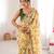 Yellow color beautiful floral print designer ethnic saree