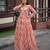 Printed chanderi cotton gown