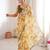 Yellow color beautiful floral print designer ethnic saree
