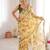 Yellow color beautiful floral print designer ethnic saree