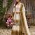 Brown&white georgette readymade suit with embroidery & thread work